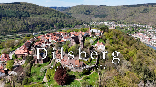 Luftaufnahme von Dilsberg im Frühling 2026